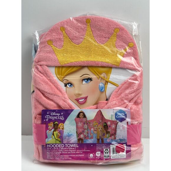 Disney Princess Hooded Towel 22in x 51in 100% Cotton NEW - Picture 1 of 2